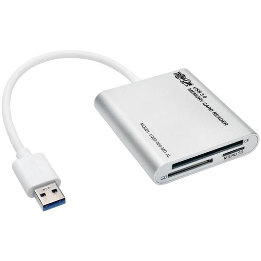 Lecteur/graveur de cartes mémoire multi-lecteurs Tripp Lite USB 3.0 SuperSpeed, boîtier en aluminium U352-000-MD-AL