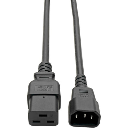 Câble d'extension de cordon d'alimentation Tripp Lite 4 pieds C19 à C14 robuste 15 A 14 AWG 4' P047-004