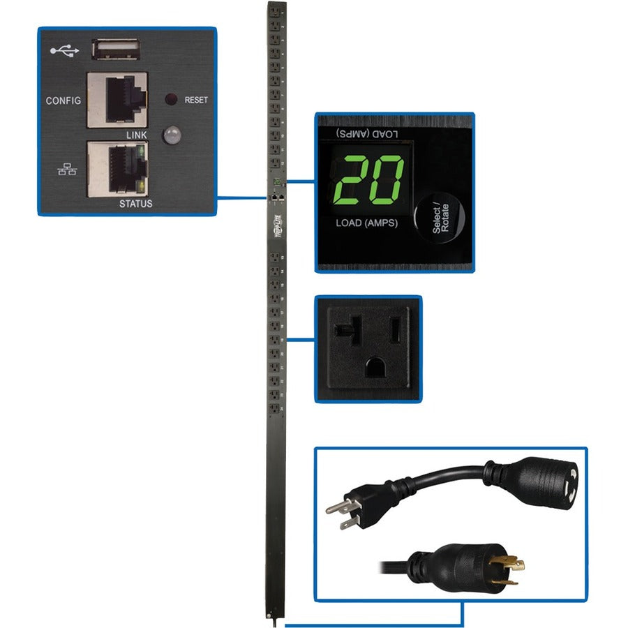 PDU surveillé monophasé de 1,9 kW PDUMNV20LX de Tripp Lite PDUMNV20LX