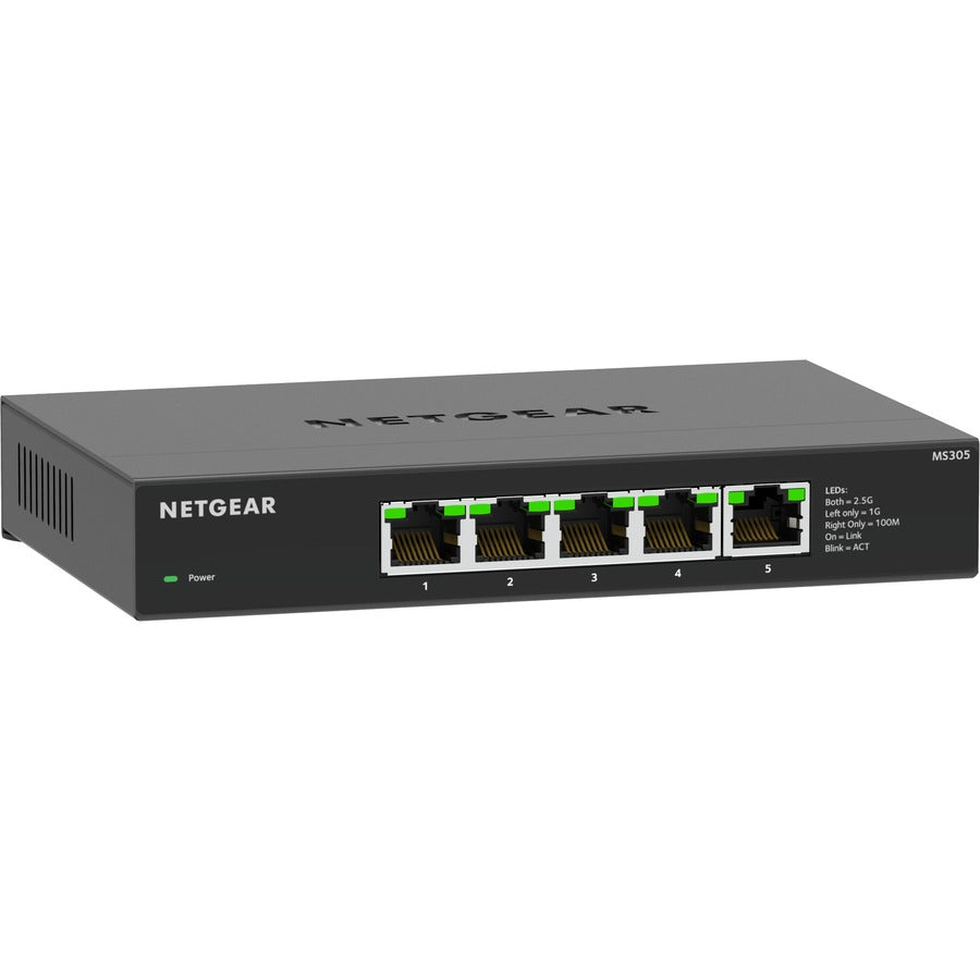 Commutateur Ethernet non géré multi-Gigabit (2,5 G) à 5 ports Netgear MS305-100NAS
