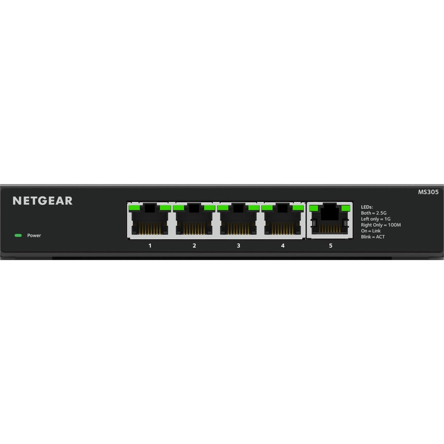 Commutateur Ethernet non géré multi-Gigabit (2,5 G) à 5 ports Netgear MS305-100NAS