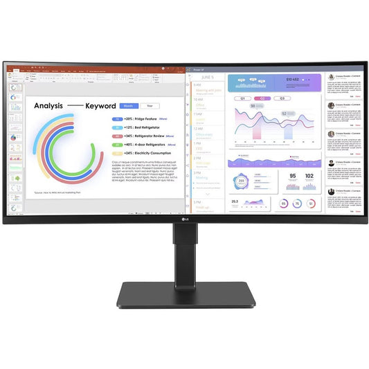 Moniteur LED incurvé LG Ultrawide 34BQ77QB-B 34" avec webcam UW-QHD - 21:9 - Noir texturé 34BQ77QB-B