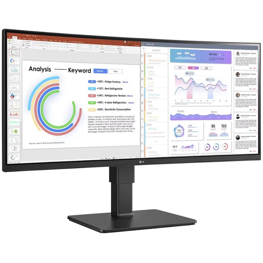 Moniteur LED incurvé LG Ultrawide 34BQ77QB-B 34" avec webcam UW-QHD - 21:9 - Noir texturé 34BQ77QB-B