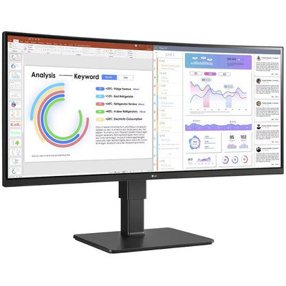 Moniteur LED incurvé LG Ultrawide 34BQ77QB-B 34" avec webcam UW-QHD - 21:9 - Noir texturé 34BQ77QB-B