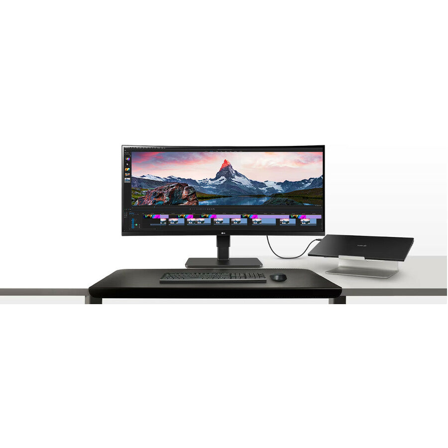 Moniteur LED incurvé LG Ultrawide 34BQ77QB-B 34" avec webcam UW-QHD - 21:9 - Noir texturé 34BQ77QB-B