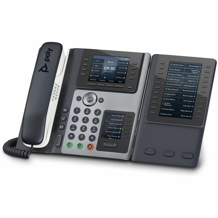 Téléphone IP Poly Edge E450 - Filaire - Filaire/Sans Fil - Wi-Fi, Bluetooth - Bureau - Noir 82M90AA