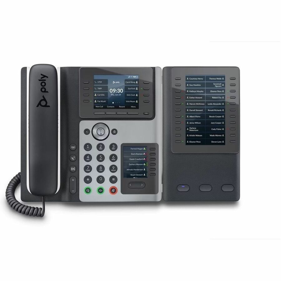 Téléphone IP Poly Edge E450 - Filaire - Filaire/Sans Fil - Wi-Fi, Bluetooth - Bureau - Noir 82M90AA