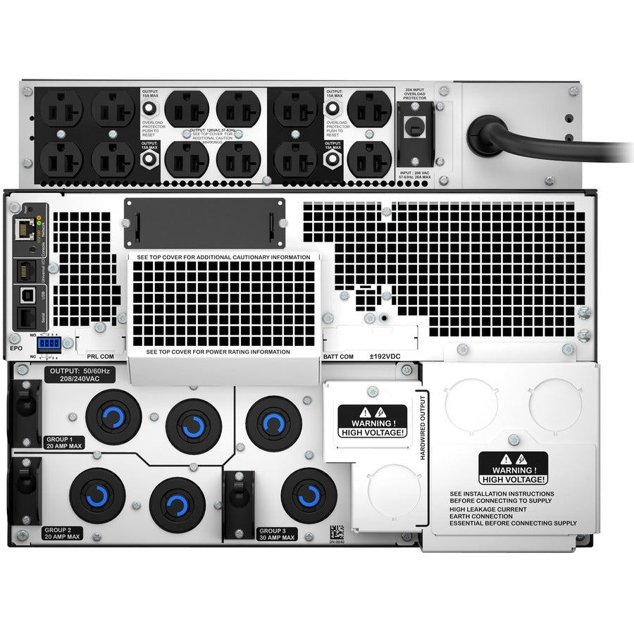 Onduleur Smart-UPS SRT 8 kVA RM d'APC by Schneider Electric avec transformateur abaisseur 2U de 208 V à 120 V SRT8KRMXLT-5KTF