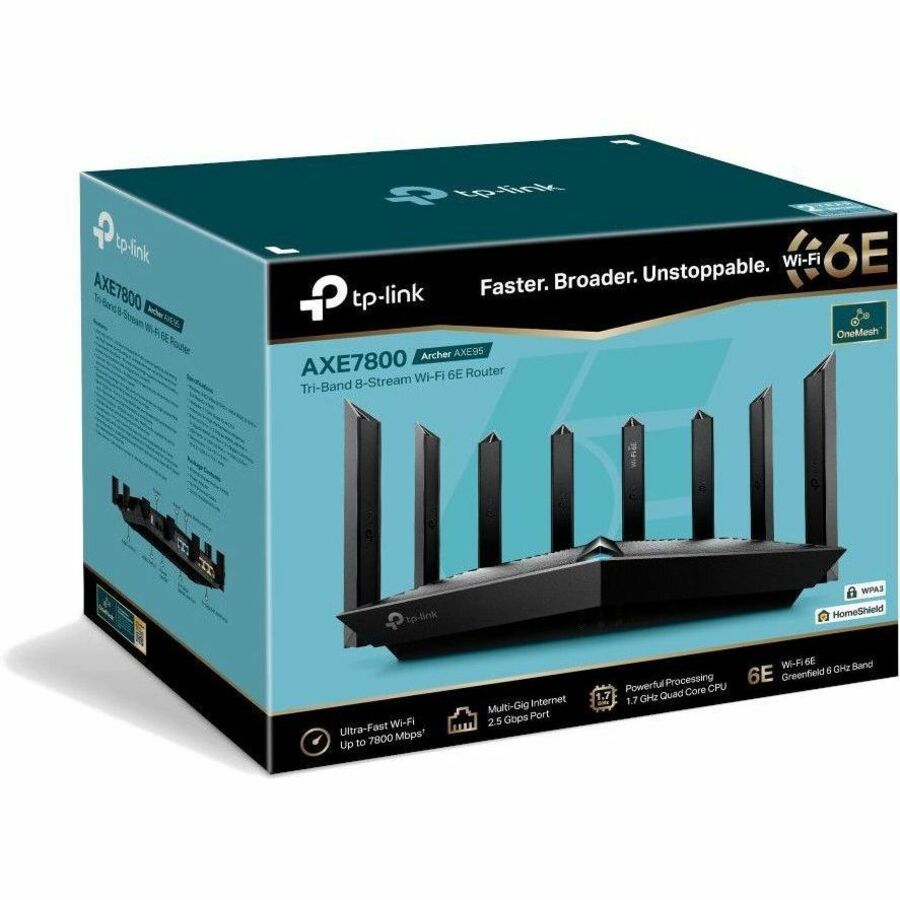 TP-Link Archer AXE95 Wi-Fi 6E IEEE 802.11 a/b/g/n/ac/ax Ethernet Wireless Router ARCHER AXE95