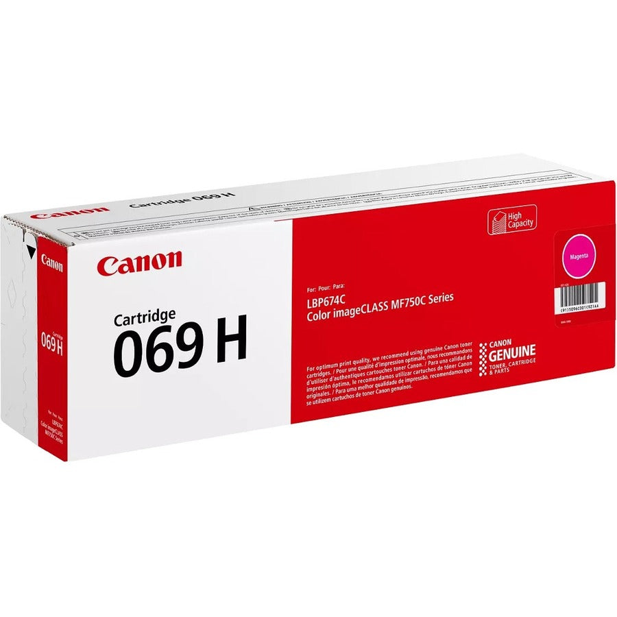 Cartouche de toner laser haute capacité d'origine Canon 069 - Magenta - 1 paquet 5096C001