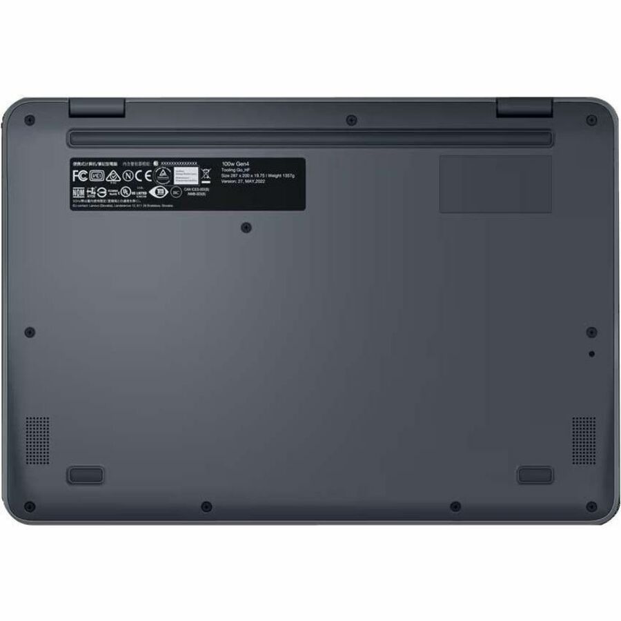 Ordinateur portable Lenovo 100 82VK0005US 11,6" - HD - 1366 x 768 - Intel N100 Quad-core (4 cœurs) 800 MHz - 4 Go de RAM totale - 4 Go de mémoire embarquée - 128 Go SSD - Gris ardoise 82VK0005US