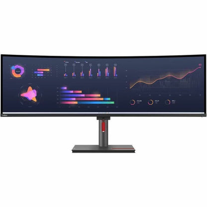 Lenovo ThinkVision P49w-30 49" Class Webcam Dual Quad HD (DQHD) Curved Screen LED Monitor - 32:9 - Raven Black 63DBZAR1US