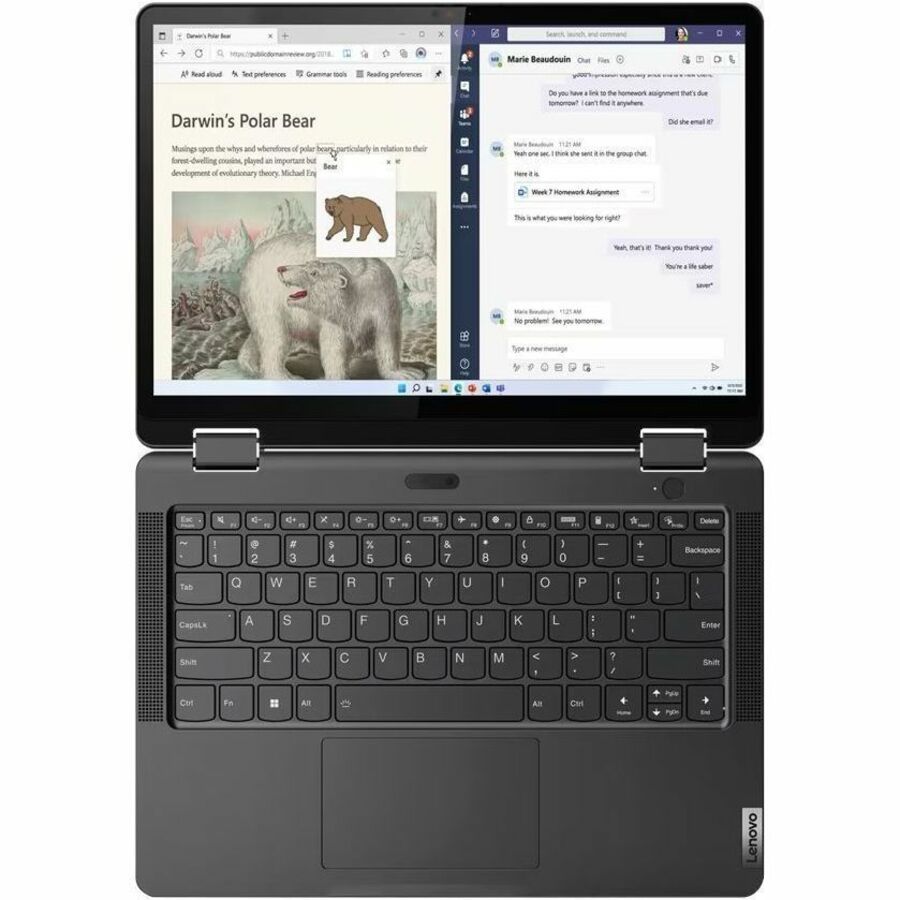 Ordinateur portable convertible 2 en 1 Lenovo 13w Yoga Gen 2 82YR0008US 13,3" à écran tactile - WUXGA - 1920 x 1200 - AMD Ryzen 3 7330U Quad-core (4 Core) 2,30 GHz - 4 Go de RAM totale - 4 Go de mémoire embarquée - 128 Go SSD - Thunder Black 82YR0008US