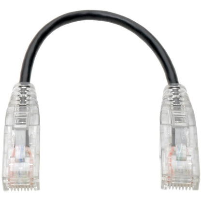 Câble de raccordement UTP Cat6 Tripp Lite par Eaton (RJ45) - M/M, Gigabit, sans accroc, moulé, fin, noir, 6 po N201-S6N-BK