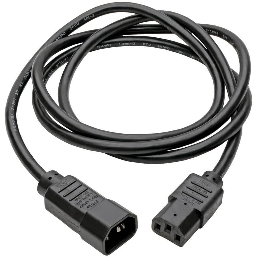 Câble d'extension de cordon d'alimentation pour ordinateur Tripp Lite 8 pieds C14 à C13 10 A 18 AWG 8' P004-008