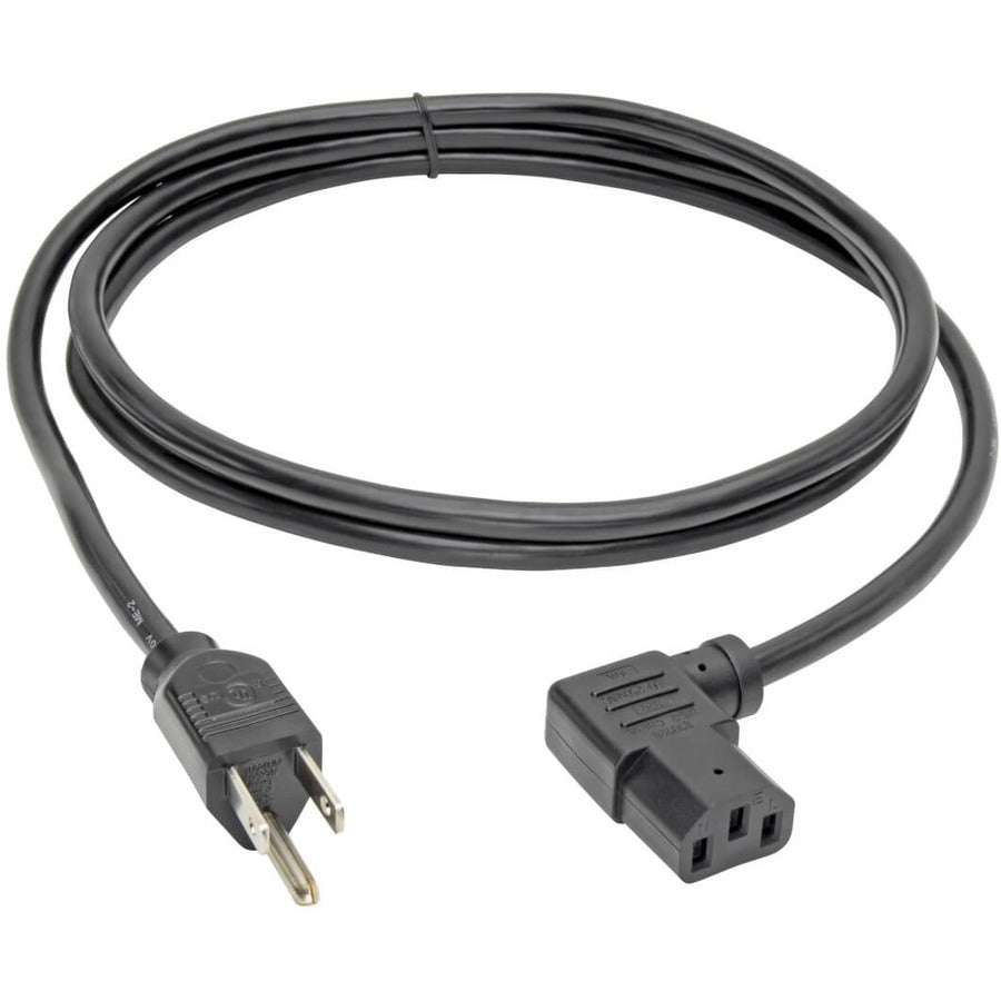 Câble d'alimentation pour ordinateur Tripp Lite 6 pieds 5-15P vers angle gauche C13 10A 18AWG 6' P006-006-13LA