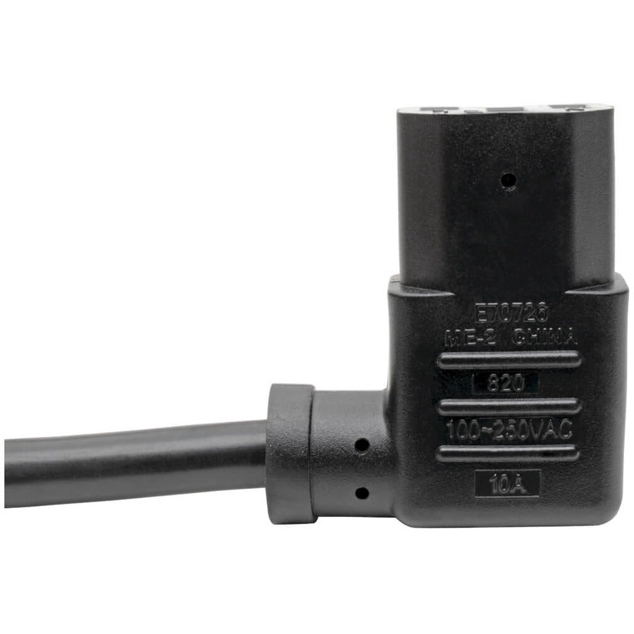 Câble d'alimentation pour ordinateur Tripp Lite 6 pieds 5-15P vers angle gauche C13 10A 18AWG 6' P006-006-13LA