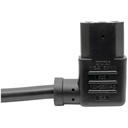 Câble d'alimentation pour ordinateur Tripp Lite 6 pieds 5-15P vers angle gauche C13 10A 18AWG 6' P006-006-13LA