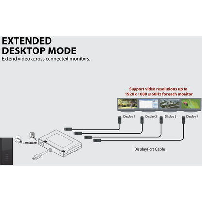 Hub MST Mini DisplayPort 1.2 vers DisplayPort à 4 ports Tripp Lite par Eaton B155-004-DP-V2 B155-004-DP-V2