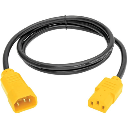 Câble d'extension de cordon d'alimentation pour ordinateur Tripp Lite 4 pieds C14 à C13 jaune 10 A 18 AWG 4' P004-004-YW