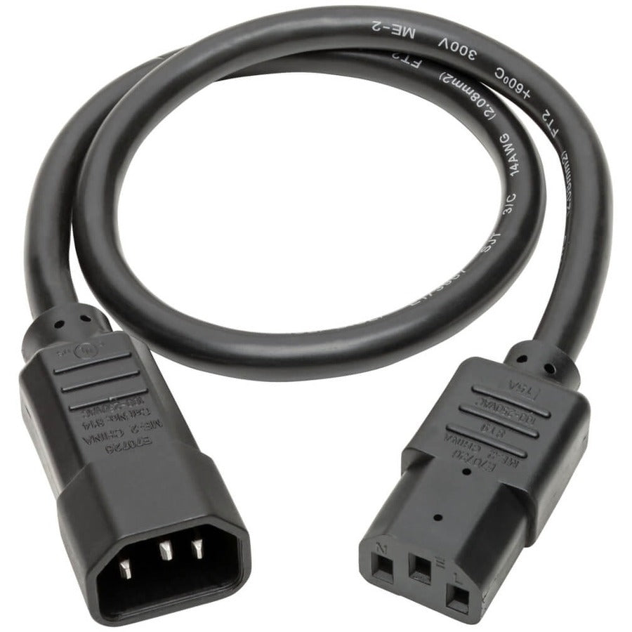 Câble d'extension de cordon d'alimentation Tripp Lite 18 po C14 à C13 robuste 15 A 14 AWG 18 po P005-18N