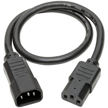 Câble d'extension de cordon d'alimentation Tripp Lite 18 po C14 à C13 robuste 15 A 14 AWG 18 po P005-18N