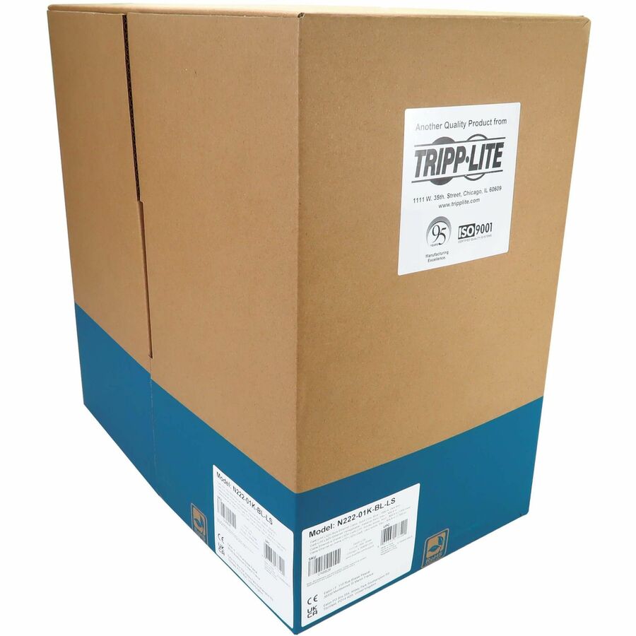 Câble Ethernet UTP Cat6 1G à âme solide Tripp Lite par Eaton, LSZH, bleu, 305 m (1 000 pi) N222-01K-BL-LS