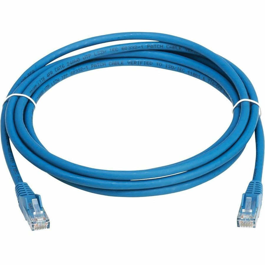 Câble Ethernet UTP moulé Cat6 Gigabit sans accroc Tripp Lite by Eaton (RJ45 M/M), PoE, LSZH, bleu, 4 m N201L-04M-BL