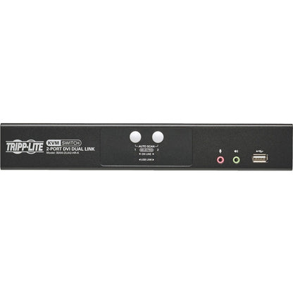 Commutateur KVM double liaison DVI / USB à 2 ports Tripp Lite par Eaton avec audio et câbles B004-DUA2-HR-K