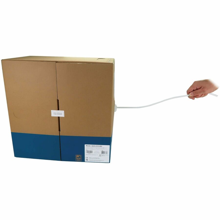 Câble Ethernet UTP Cat6a 10G à âme solide Tripp Lite by Eaton, homologué CMR, blanc, 305 m (1 000 pi) N223-01K-WH
