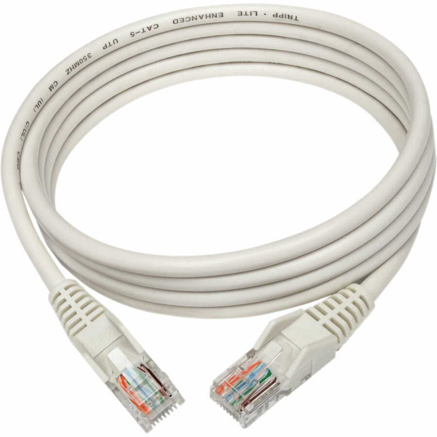 Câble de raccordement UTP moulé anti-accroc Cat5e 350 MHz Tripp Lite by Eaton (RJ45 M/M), blanc, 15 pi. N001-015-WH