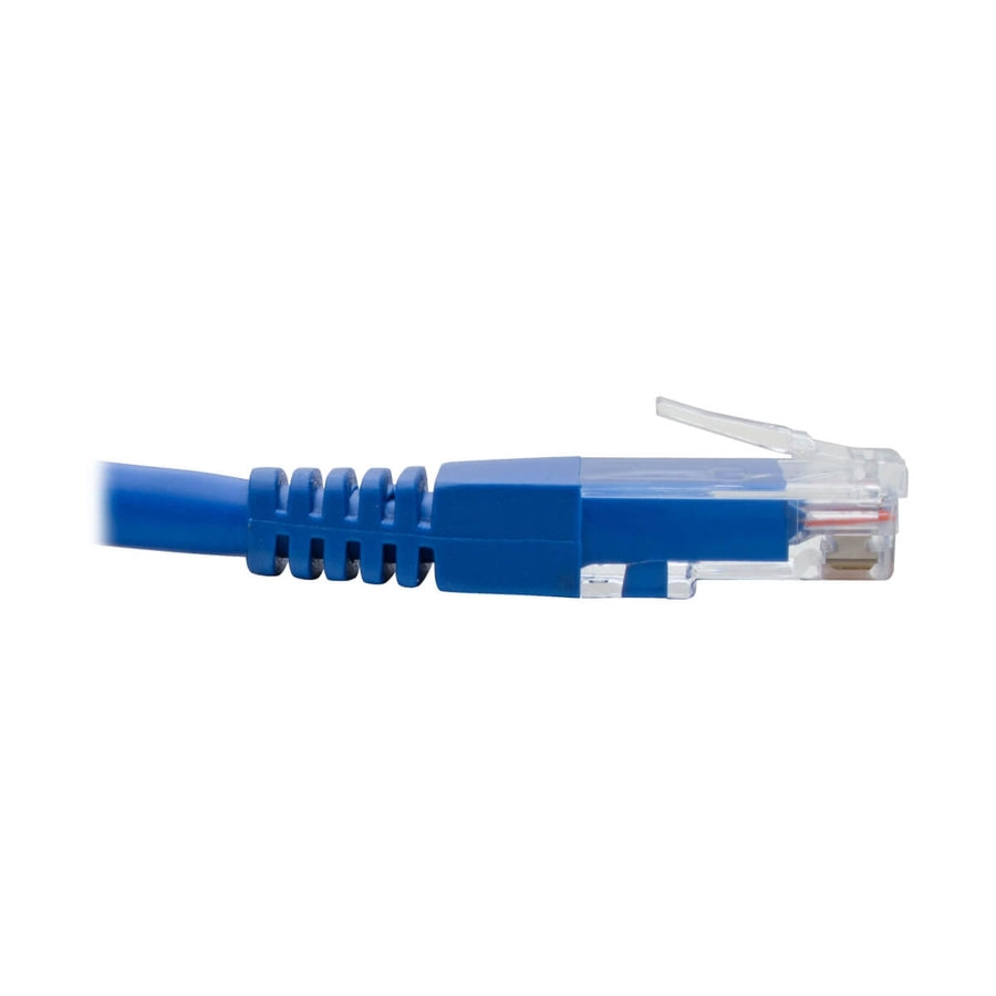 Câble de raccordement UTP Cat6 coudé vers le haut Tripp Lite par Eaton (RJ45) - 1 pi, M/M, Gigabit, moulé, bleu N204-001-BL-UP