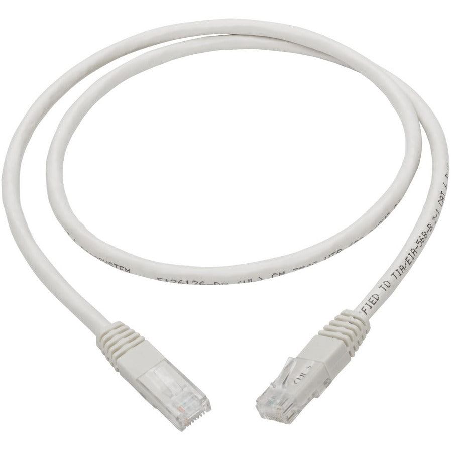 Câble de raccordement moulé Gigabit Cat6 Tripp Lite par Eaton (RJ45 M/M), blanc, 3 pi N200-003-WH
