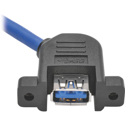 Tripp Lite by Eaton USB 3.0 SuperSpeed Panel-Mount Type-A Extension Cable (M/F), 1 ft U324-001-APM