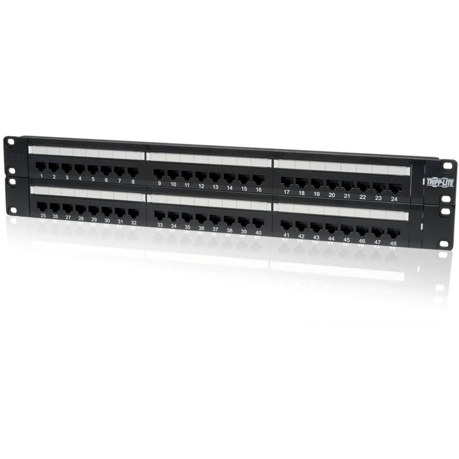 Panneau de brassage pour montage en rack Cat5e Cat5e 48 ports Tripp Lite 568B 110 perforations 2URM TAA N052-048