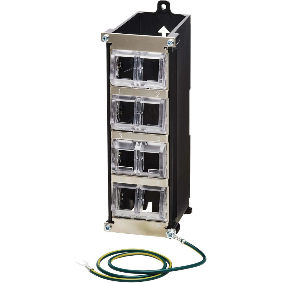 Boîtier de montage Tripp Lite by Eaton N063-008-ENC pour rail DIN, module Keystone, coupleur en ligne - Noir, argent - Conforme TAA N063-008-ENC