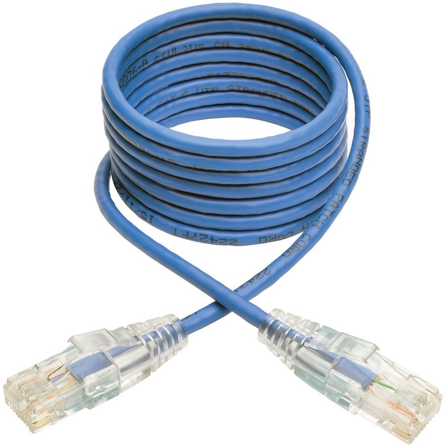 Câble de raccordement UTP moulé fin Cat6 Gigabit sans accroc Tripp Lite by Eaton (RJ45 M/M), bleu, 1,5 m N201-S05-BL