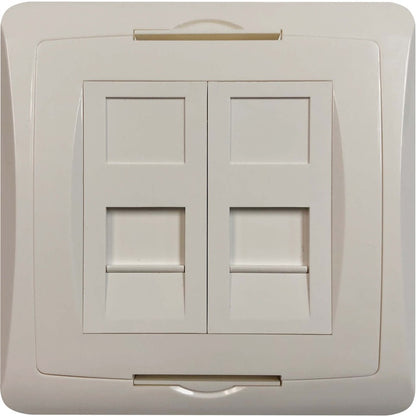 Plaque murale à 2 ports de style britannique Tripp Lite by Eaton, module à obturateur non chargé, blanc N042U-WK2-S