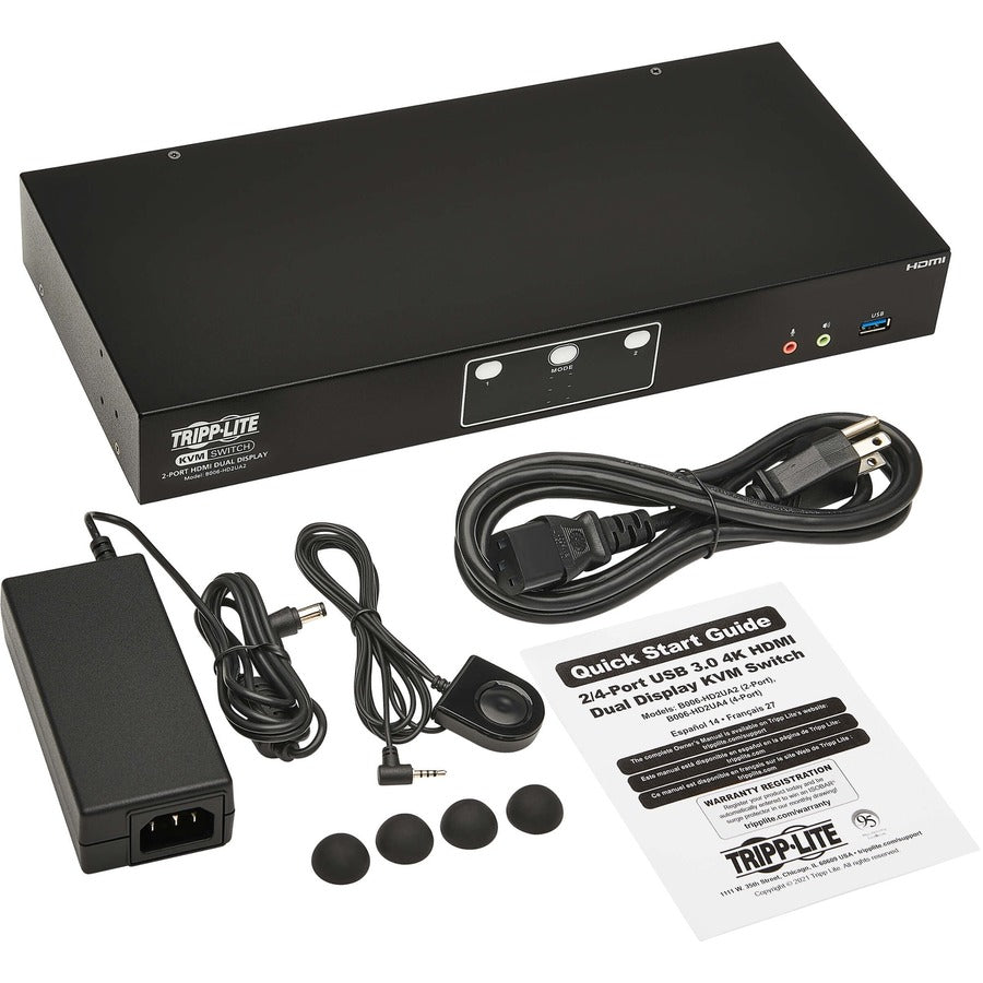 Commutateur KVM double écran HDMI Tripp Lite par Eaton B006-HD2UA2 B006-HD2UA2