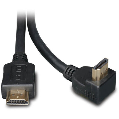 Câble HDMI haute vitesse Tripp Lite 6 pieds, vidéo numérique avec connecteur audio à angle droit 4K x 2K M/M 6' P568-006-RA