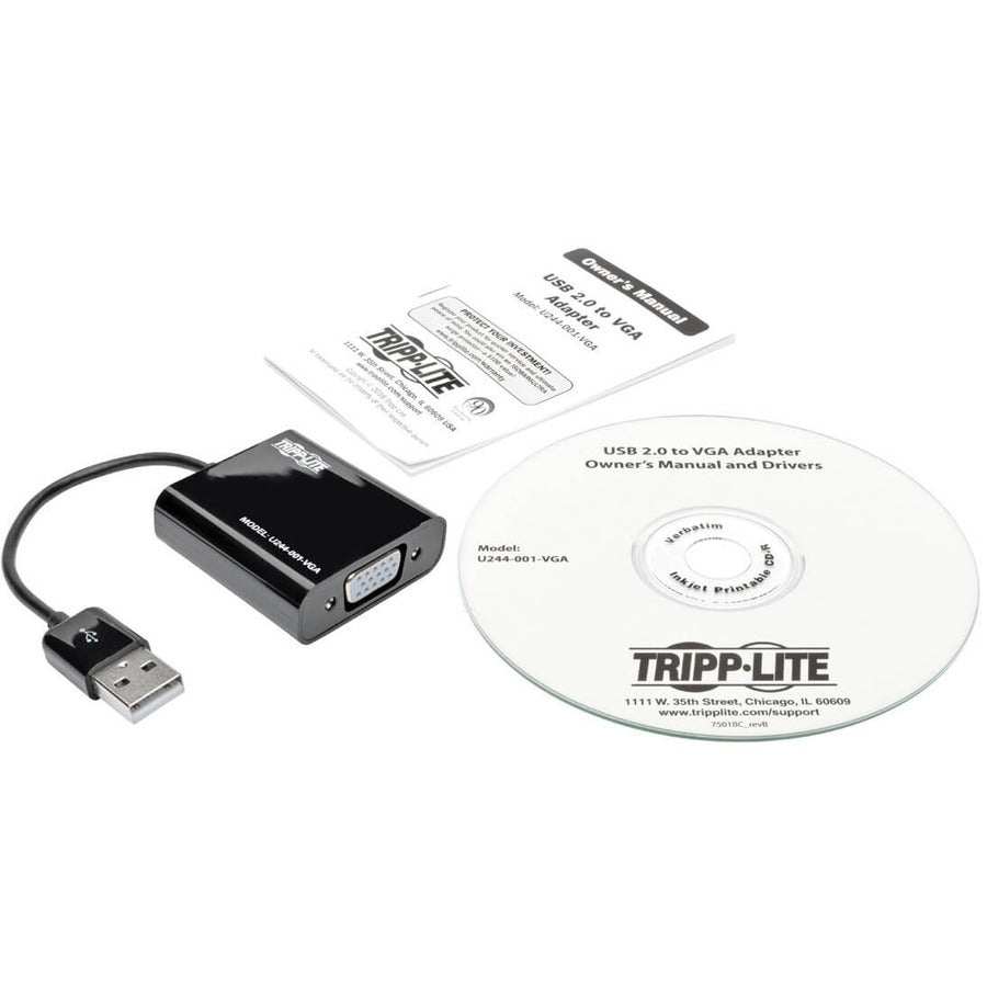 Adaptateur de carte graphique vidéo externe USB 2.0 vers VGA Tripp Lite par Eaton U244-001-VGA U244-001-VGA