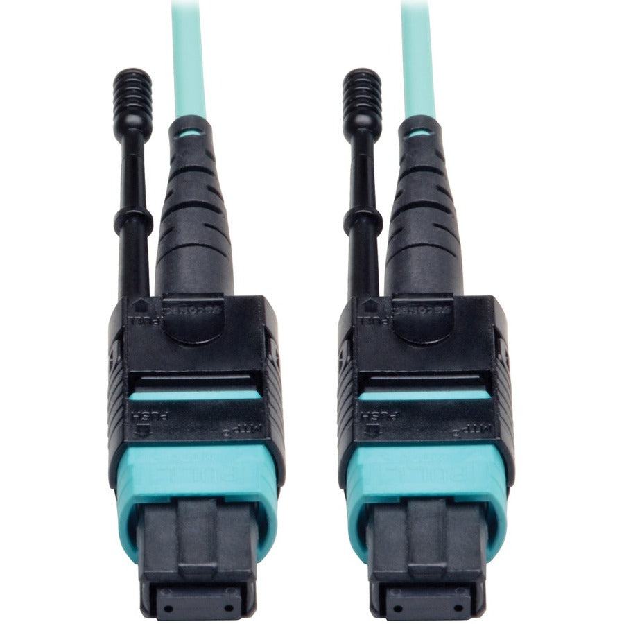 Tripp Lite by Eaton 2 Meter MTP / MPO Patch Cable, 12 Fiber, 40GbE Aqua OM3 Plenum N844-02M-12-P