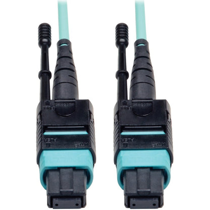Tripp Lite by Eaton 2 Meter MTP / MPO Patch Cable, 12 Fiber, 40GbE Aqua OM3 Plenum N844-02M-12-P