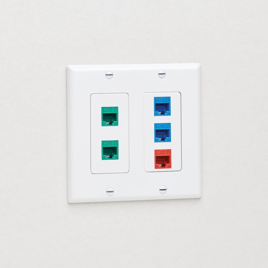 Plaque frontale double Tripp Lite par Eaton, style Decora - verticale, blanche N042D-200-WH