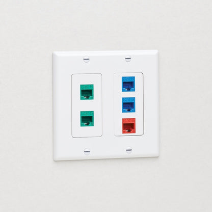 Plaque frontale double Tripp Lite par Eaton, style Decora - verticale, blanche N042D-200-WH