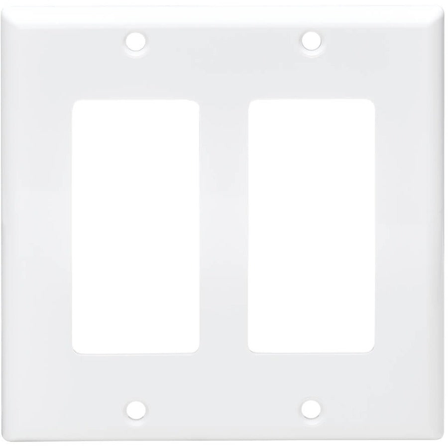 Plaque frontale double Tripp Lite par Eaton, style Decora - verticale, blanche N042D-200-WH