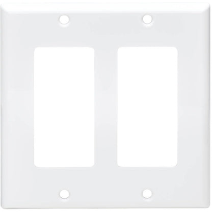 Plaque frontale double Tripp Lite par Eaton, style Decora - verticale, blanche N042D-200-WH