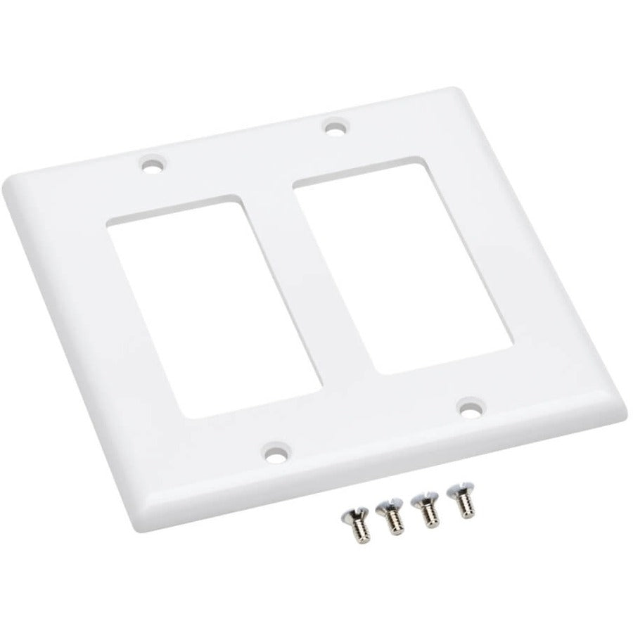 Plaque frontale double Tripp Lite par Eaton, style Decora - verticale, blanche N042D-200-WH