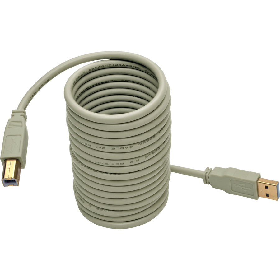 Câble USB 2.0 haute vitesse A/B Tripp Lite par Eaton (M/M), beige, 10 pi U022-010-BE