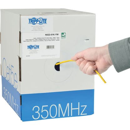 Câble PVC monobrin Cat5e 350 MHz Tripp Lite par Eaton, jaune, 1000 pi N022-01K-YW